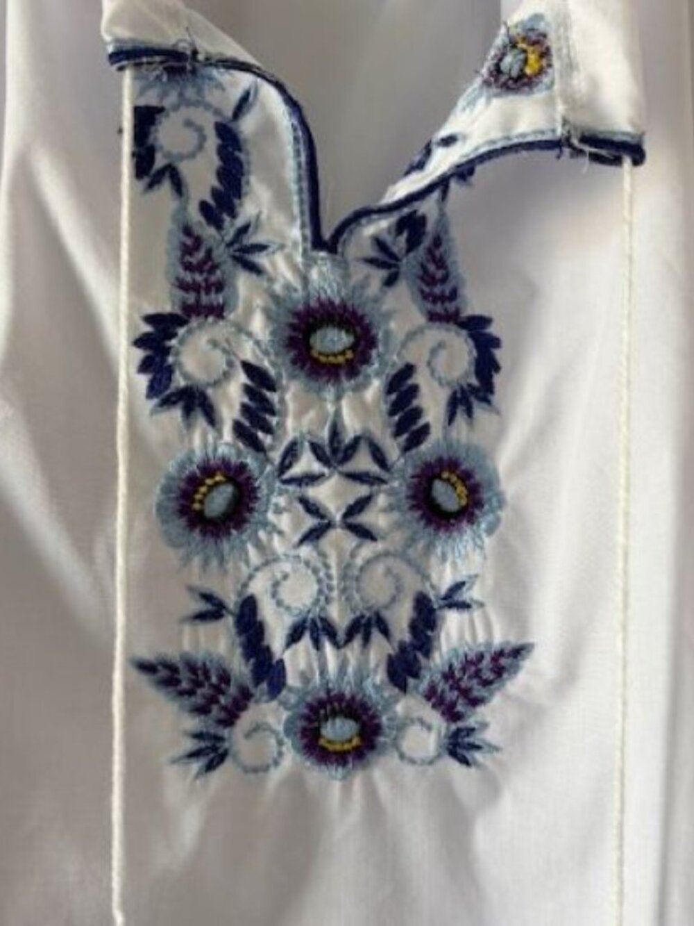 Galychanka Embroidered Blouse with Drawstring Neckline - Made in Ukraine - Picture 4 of 7